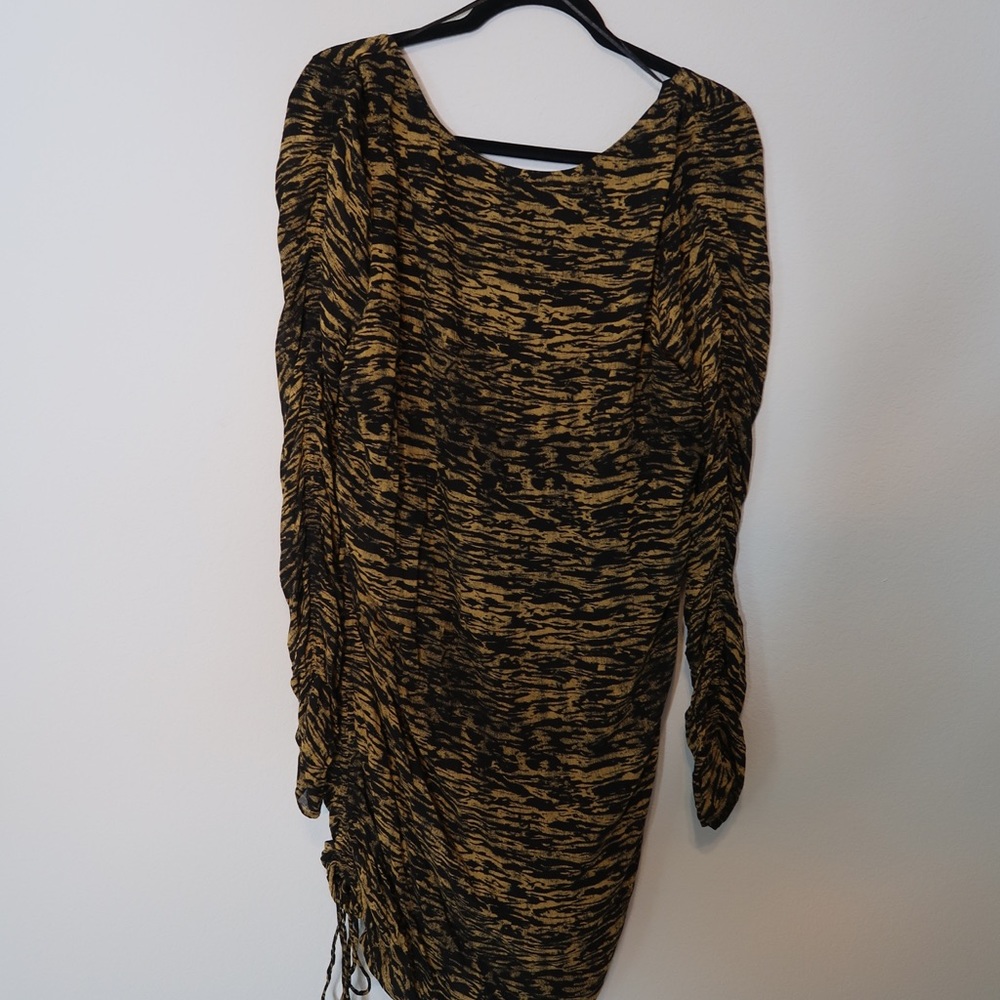 MINI PRINT RUCHED DRESS - Picture 4 of 6